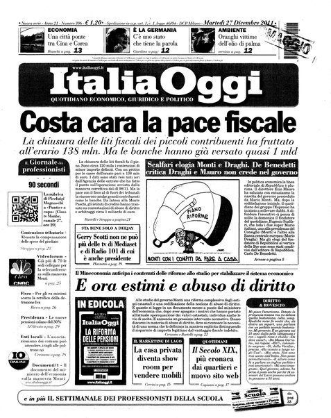 Italia oggi : quotidiano di economia finanza e politica